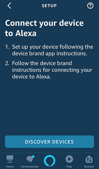 Přidávání zařízení v Alexa app